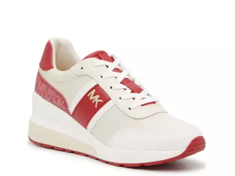 Кроссовки Michael Kors Mabel Wedge Sneaker — женские, кремово-белые/красные