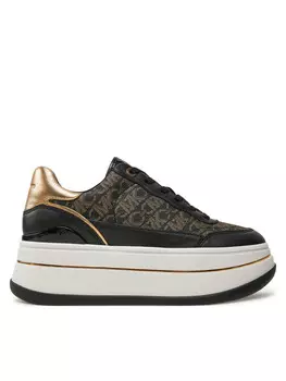 Кроссовки MICHAEL Michael Kors Hayes Metallic Empire Monogram and Leather Trainer 43F4HYFS2L, черный