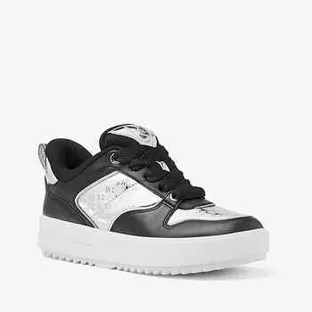 Кроссовки Michael Michael Kors Rumi Leather and Logo, серебро silver