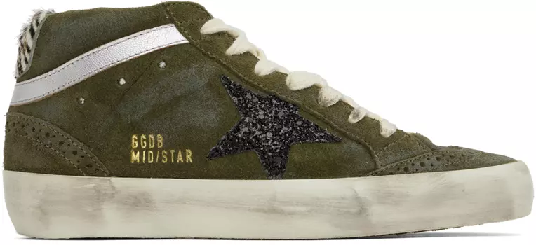 Кроссовки Mid Star цвета хаки Golden Goose