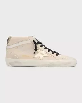 Кроссовки Mid Star из смешанной кожи с кончиками крыльев Golden Goose, цвет Seedpearl Platinum Multicolor