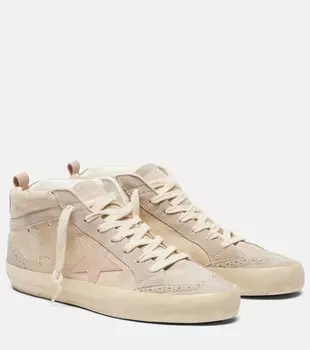 Кроссовки Mid Star на высокой подошве из замши Golden Goose, Beige/Grey/Rose Dust