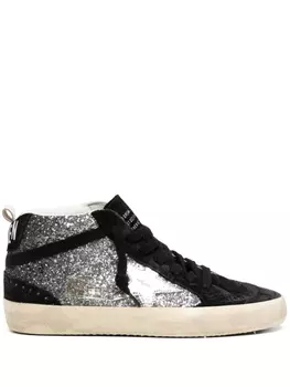 Кроссовки Mid star с блестками Golden Goose, черный