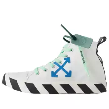 Кроссовки mid-top vulcanized canvas sneaker 'white blue green black' Off-White, белый