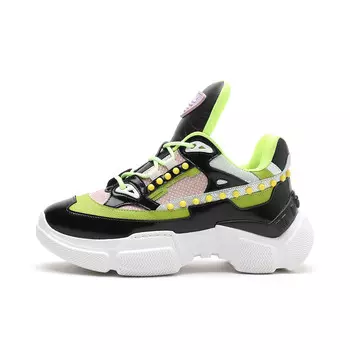 Кроссовки Miguel Vieira Lifestyle Shoes Women's Low-top Black/pink/green, зеленый