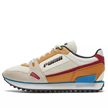 Кроссовки mile rider rf khaki/yellow/white low sneakers Puma, хаки
