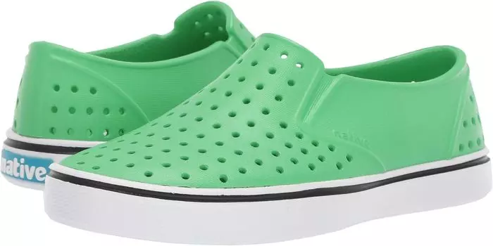 Кроссовки Miles Slip-On Sneakers Native Shoes Kids, цвет Grasshopper Green/Shell White