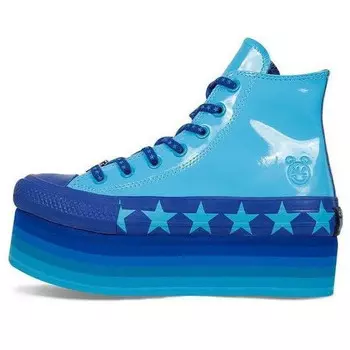 Кроссовки miley cyrus x chuck taylor all star platform faux patent hi 'gnarly blue' Converse, синий
