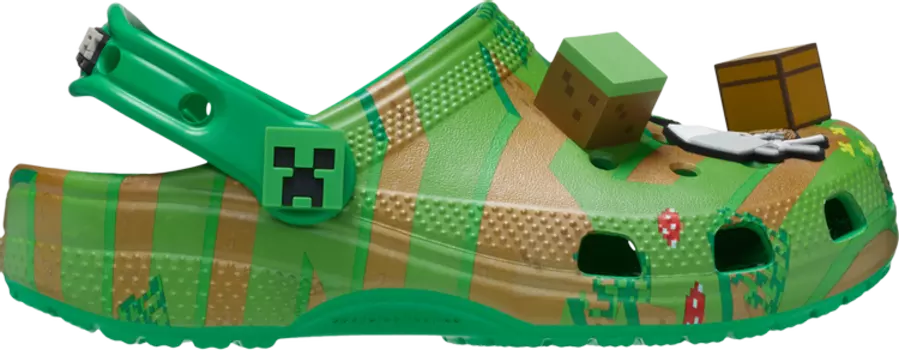 Кроссовки Minecraft x Classic Clog Kids 'Grass Block', зеленый