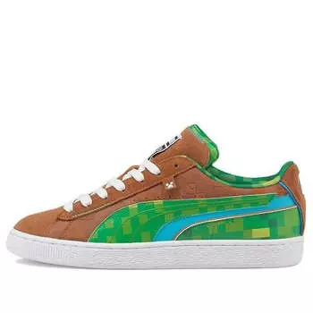 Кроссовки minecraft x suede 'grass block' Puma, зеленый