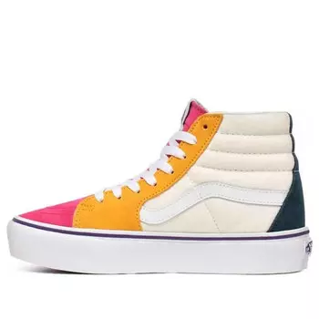 Кроссовки mini cord sk8-hi platform 2.0 white/yellow/red Vans, белый