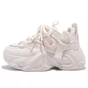 Кроссовки Miss Zhang Chunky Sneakers Women's Low-top Beige, бежевый