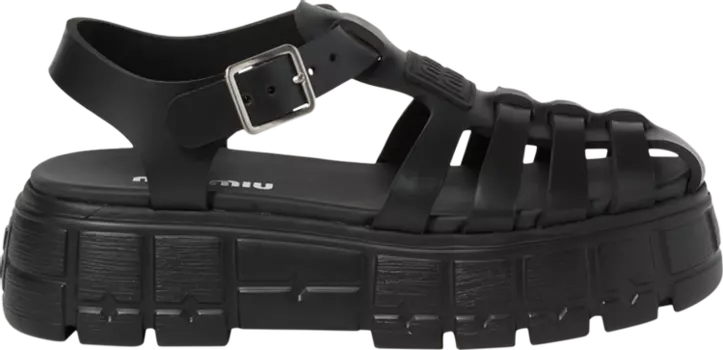 Кроссовки Miu Miu Wmns Soft Cage Flatform Sandal 'Black', черный
