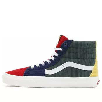 Кроссовки mixed corduroy sk8-hi high-top sneakers green/blue/red Vans, зеленый