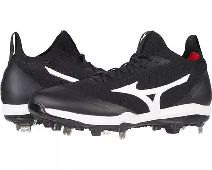 Кроссовки Mizuno Dominant Knit Metal Baseball Cleat, цвет Black/White