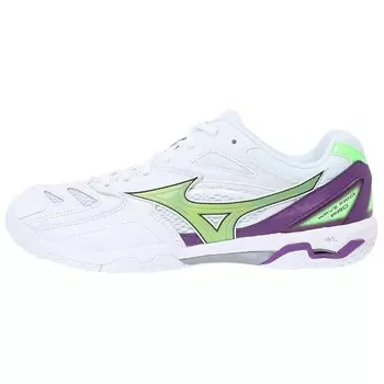 Кроссовки Mizuno PRO Badminton Shoes Unisex, белый/зеленый/фиолетовый