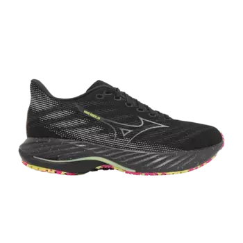 Кроссовки Mizuno Wave Rider 28 Black Sunny Lime, черный