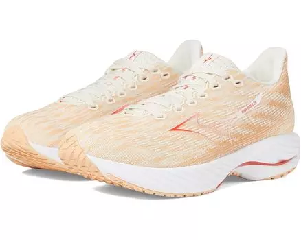Кроссовки Mizuno Wave Rider 28, цвет Pristine/Spicy Orange