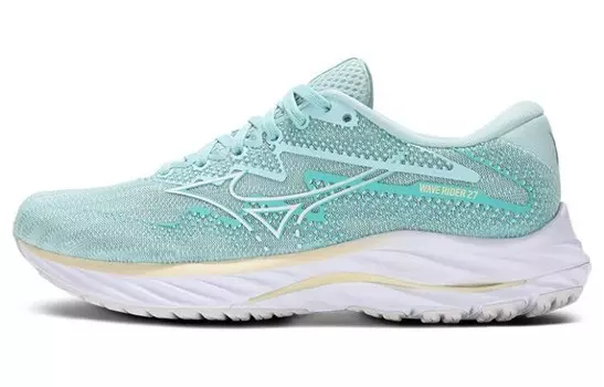 Кроссовки Mizuno Women's Wave Rider 27 Super Wide 'Light Green White', зеленый