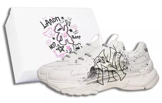 Кроссовки MLB Big Ball Chunky Chunky Sneakers Unisex Low-top Black/White, черный/белый