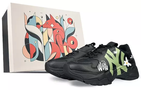 Кроссовки MLB Big Ball Chunky Chunky Sneakers Unisex Low-top Green, белый