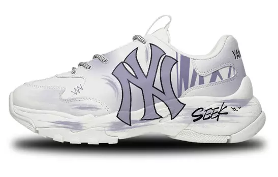 Кроссовки MLB Big Ball Chunky Chunky Sneakers Unisex Low-top Purple/white, белый