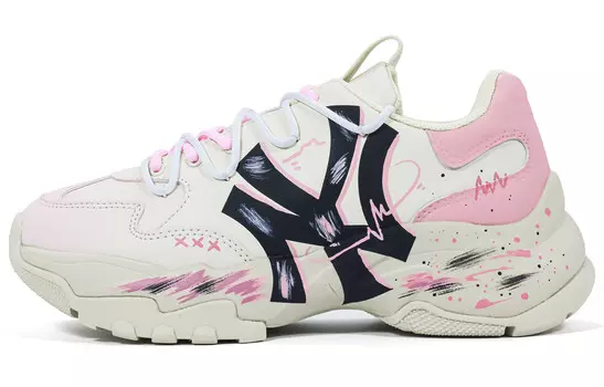 Кроссовки MLB Big Ball Chunky Chunky Sneakers Unisex Low-top Rice Powder Black, черный