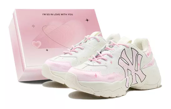 Кроссовки MLB Big Ball Chunky Chunky Sneakers Unisex Low-top Beige, розовый