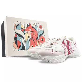 Кроссовки MLB Big Ball Chunky Chunky Sneakers Unisex Low-top White, розовый
