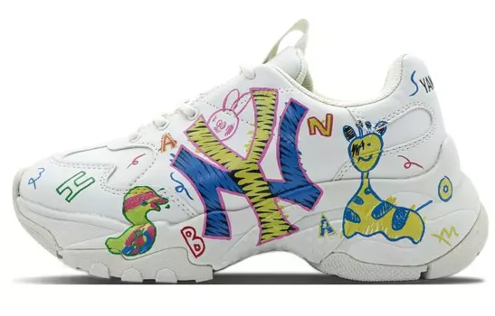 Кроссовки MLB Big Ball Chunky Chunky Sneakers Unisex Low-top Blue/Yellow/White/Green/Pink, слоновая кость