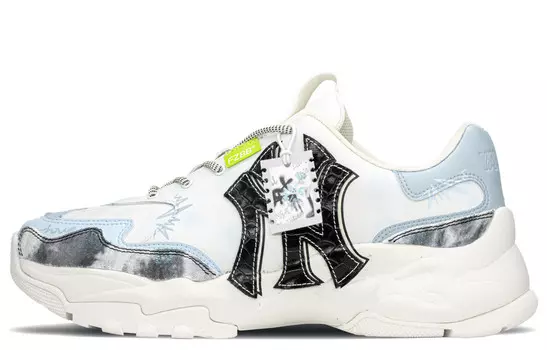 Кроссовки MLB Big Ball Chunky Chunky Sneakers Unisex Low-top White/beige/blue, бежевый/синий