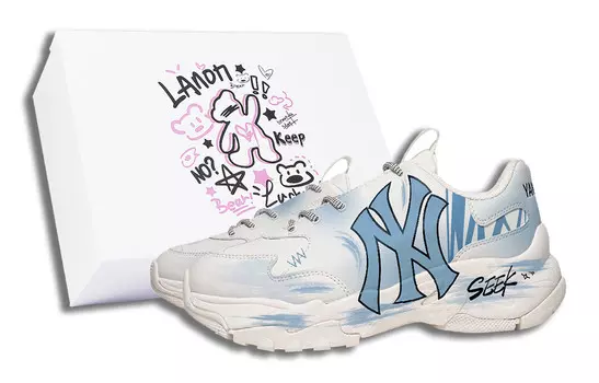 Кроссовки MLB Big Ball Chunky Chunky Sneakers Unisex Low-top Blue/White, синий/белый