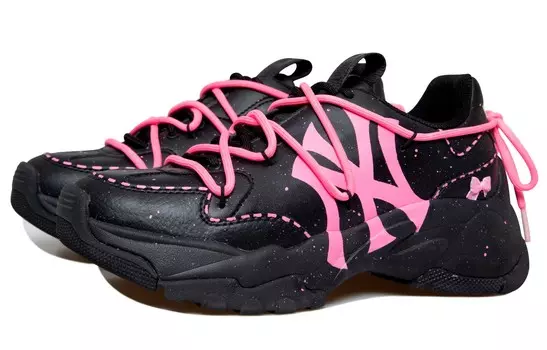 Кроссовки MLB Big Ball Chunky Chunky Sneakers Women's Low-top Black/pink, черный/розовый