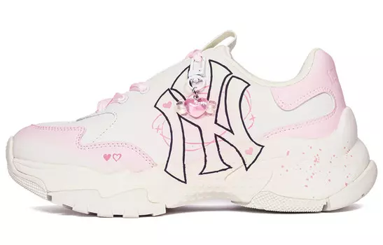 Кроссовки MLB Big Ball Chunky Chunky Sneakers Unisex Low-top White/black/pink, розовый