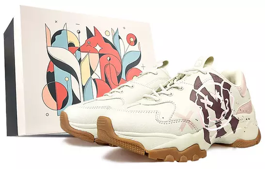 Кроссовки MLB Big Ball Chunky Chunky Sneakers Unisex Low-top Beige/Pink, белый