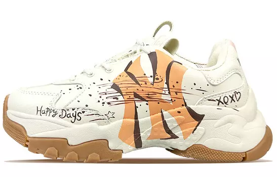 Кроссовки MLB Big Ball Chunky Chunky Sneakers Unisex Low-top White/black/orange, белый