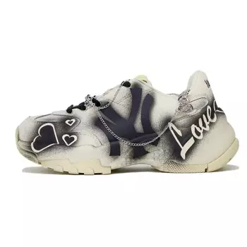 Кроссовки MLB Big Ball Chunky Chunky Sneakers Unisex Low-top Black, цвет Off White