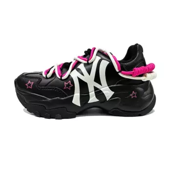 Кроссовки MLB Big Ball Chunky Chunky Sneakers Unisex Low-top Black, розовый