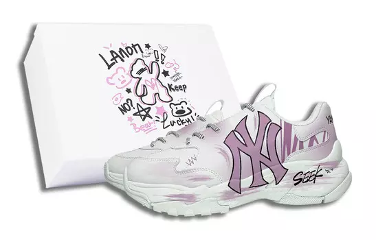 Кроссовки MLB Big Ball Chunky Chunky Sneakers Unisex Low-top Chalk White, белый