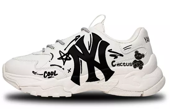 Кроссовки MLB Big Ball Chunky Chunky Sneakers Unisex Low-top Black, белый