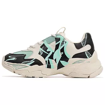 Кроссовки MLB Chunky Chunky Sneakers Unisex Low-top Beige/black/green, бежевый/черный/зеленый