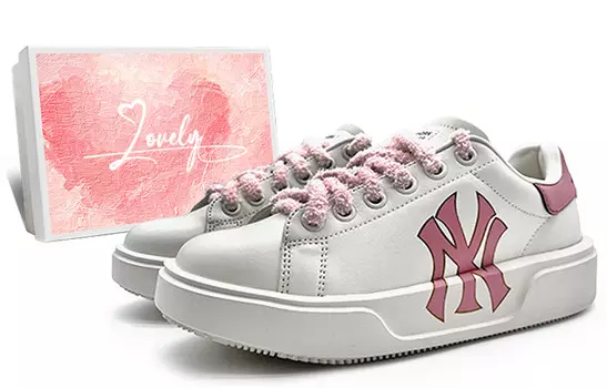 Кроссовки MLB Chunky Classic Skateboarding Shoes Unisex Low-top White/pink, белый