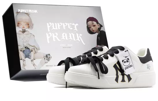 Кроссовки MLB Chunky Classic Skateboarding Shoes Unisex Low-top Beige/Black, белый