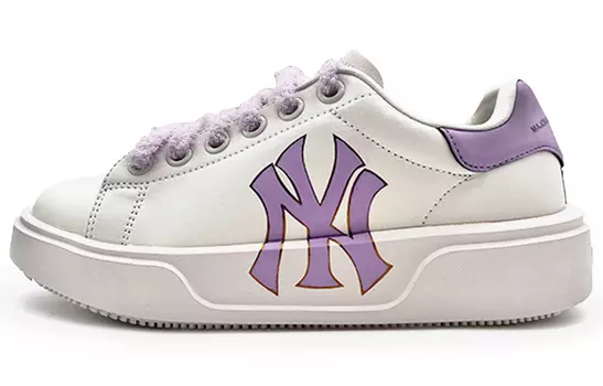 Кроссовки MLB Chunky Classic Skateboarding Shoes Unisex Low-top Beige/purple, белый