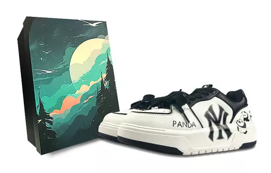 Кроссовки MLB Chunky Liner Skateboard Shoes Unisex Low-Top Black, белый