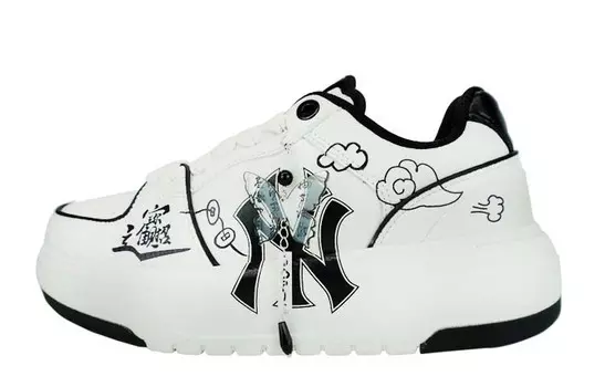 Кроссовки MLB Chunky Liner Skateboard Shoes Unisex Low-Top Black, белый