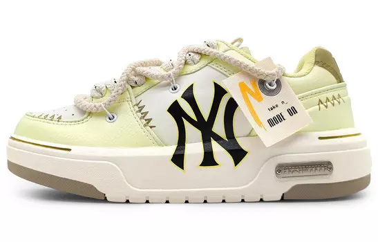 Кроссовки MLB Chunky Liner Skateboard Shoes Unisex Low-Top Beige/Black, бежевые/черные