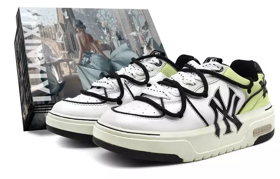 Кроссовки MLB Chunky Liner Skateboard Shoes Unisex Low-Top Beige/Black, унисекс