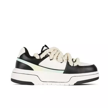 Кроссовки MLB Chunky Liner Skateboard Shoes Unisex Low-Top Black White, черный/белый