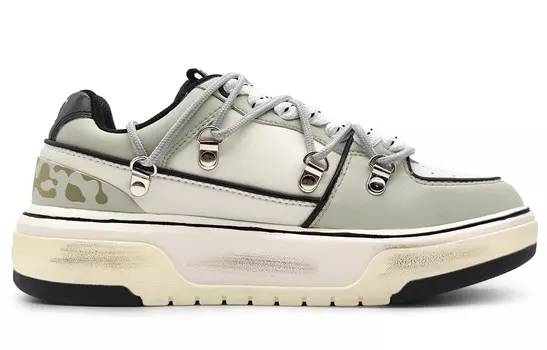 Кроссовки MLB Chunky Liner Skateboard Shoes Unisex Low-Top Beige/Black